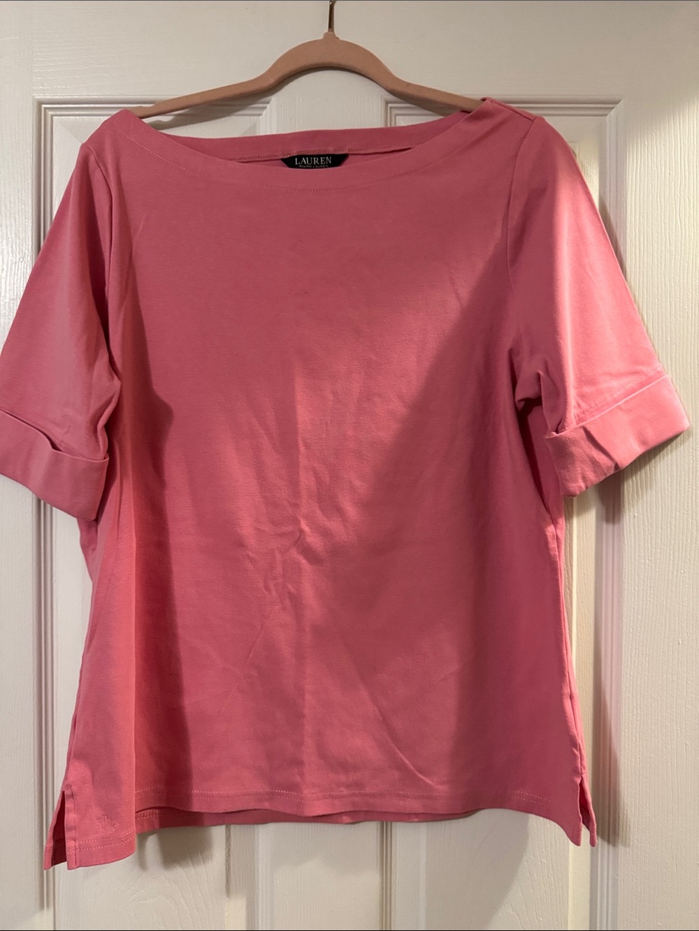 Ralph Lauren Rose Pink Boatneck Short Sleeve Tee
